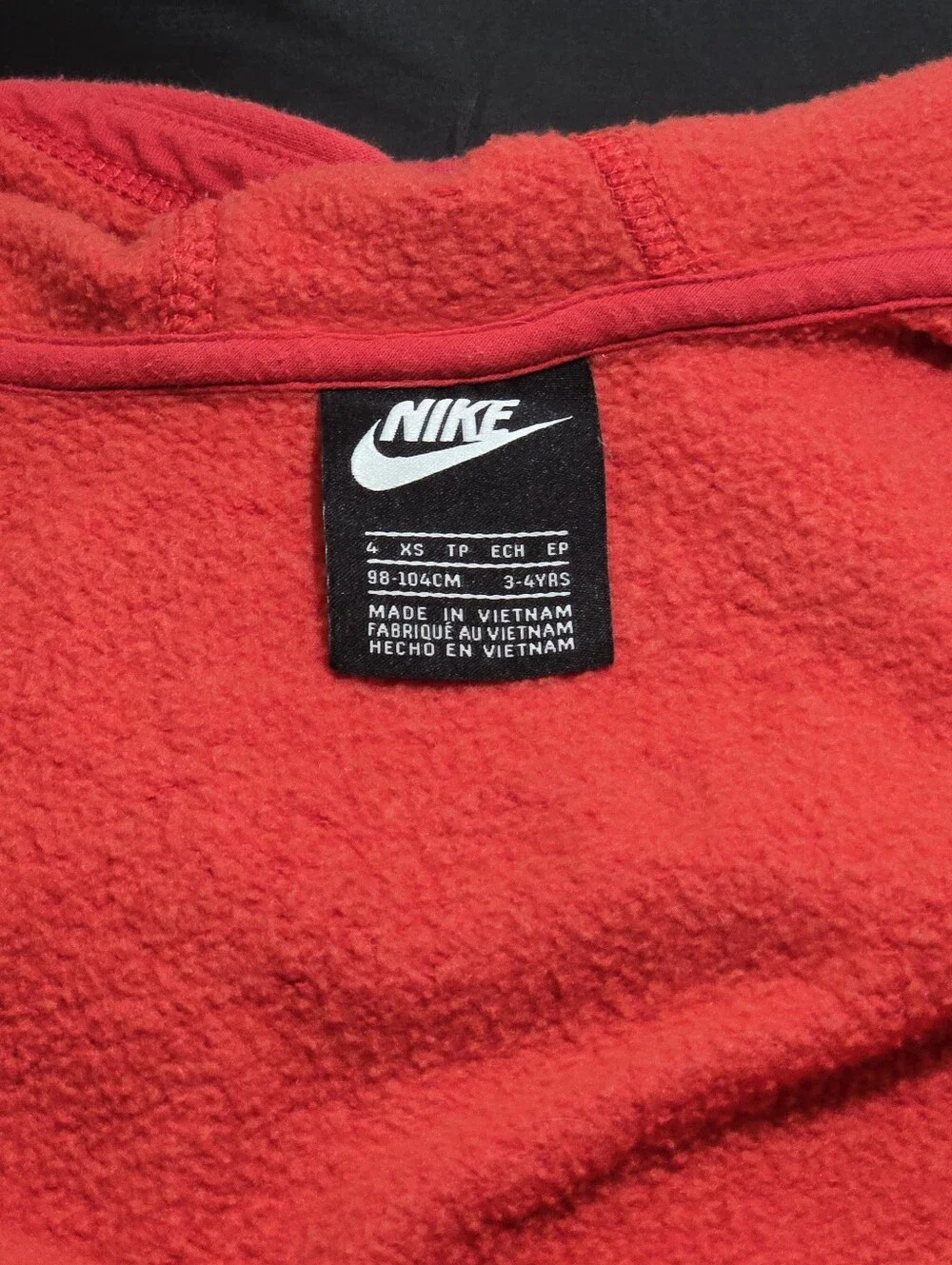 Nike Kids Red Full-Zip Hoodie with White Logo